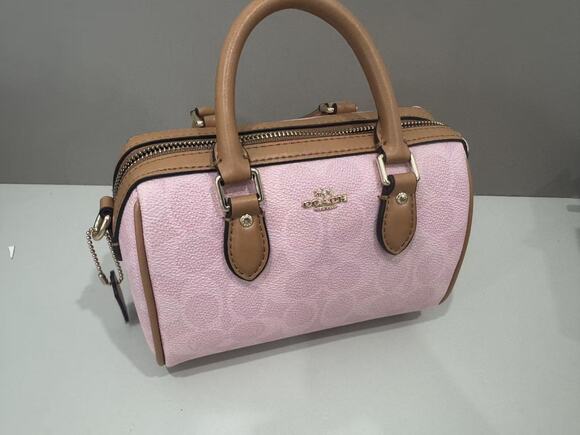 Coach. Handbags - Coach Pink Signature Mini Barrel Satchel Top‑Handle Crossbody Bag